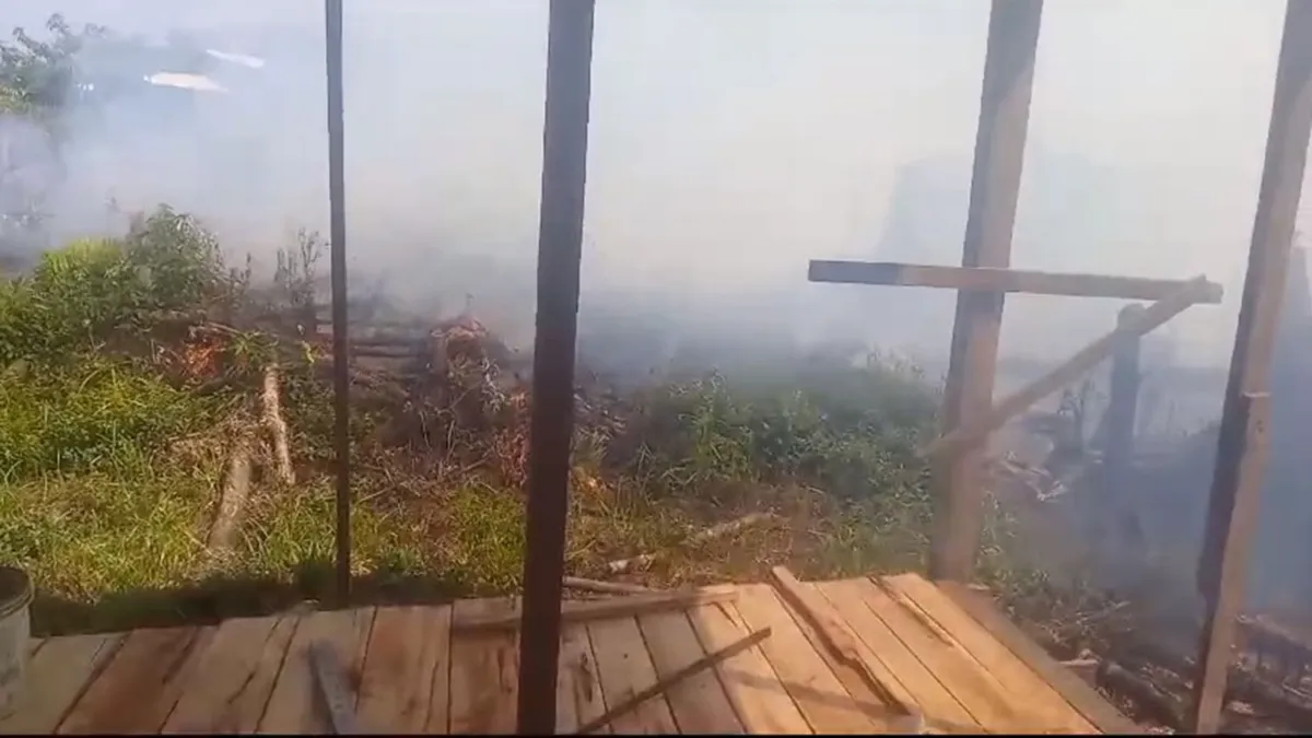 Imagem ilustrativa da notícia Vídeo: chamas tomam casas e área de mata em Breves