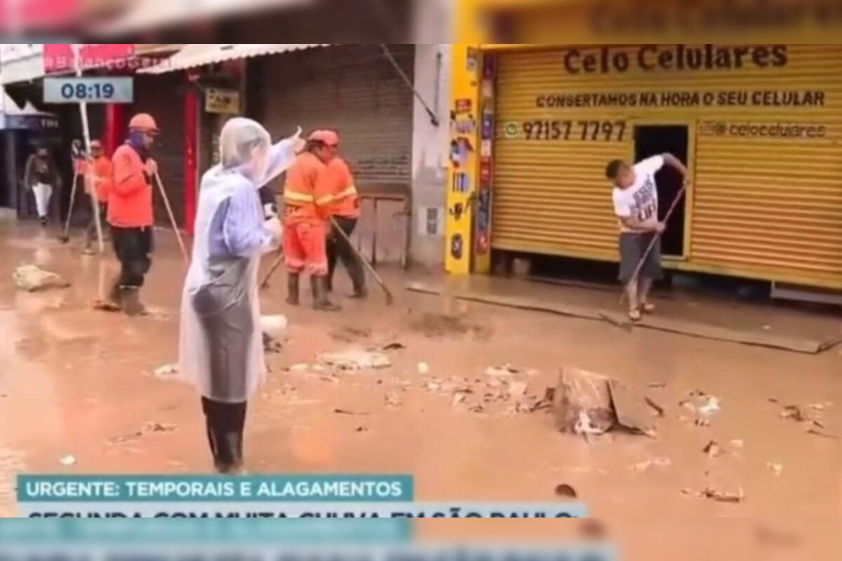 Vídeo: comerciante joga lama em repórter da Record