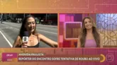 Enquanto interagia com a câmera, um homem em uma bicicleta se aproximou rapidamente e tentou puxar o celular de Juliane.