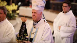 O arcebispo de Aparecida, dom Orlando Brandes, em missa pela celebração do dia da Padroeira, no Santuário Nacional de Aparecida
