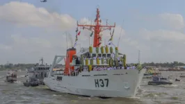 Navio “Garnier Sampaio” (H-37), que conduz a imagem de Nossa Senhora de Nazaré no Círio Fluvial, ficará aberto ao público nos dias 16 e 17