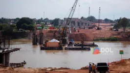 Obras da ponte sobre o rio Itacaiúnas avançam em Marabá