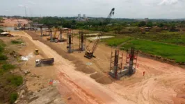 Obras da nova ponte sobre o rio Itacaiúnas avançam em Marabá