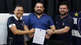 A chapa "Avança Remo" terá Jader Gaderline (centro), Miguel Ângelo e Fernando Guga como vice-presidentes