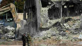 Prédio destruído pelo grupo Hamas