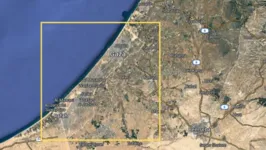 A Faixa de Gaza faz fronteira com Israel e o Egito