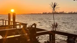 O restaurante fica localizado bem na frente de Belém