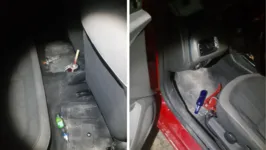 Garrafas de bebida alcoólica foram encontradas no veículo