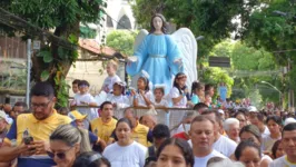Crianças participam da Romaria em homenagem e agradecimento a Nossa Senhora de Nazaré