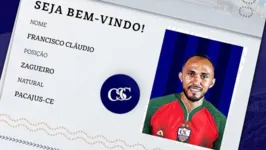 Zagueiro Cláudio Caça-Rato foi anunciado como reforço do Mapará.