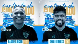 Gabriel Bispo e Bryan Borges são novos reforços do Paysandu.