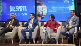 Painel “Adaptação e Perdas e Danos”, promovido pelo Ministério das Cidades, no Espaço Brasil da COP 28, em Dubai.