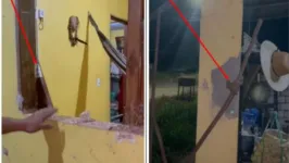 A casa das vítimas ficou parcialmente destruída após os ataques.