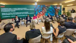 Vice-governadora do Pará, Hana Ghassan, participou de painel sobre a COP 30 ao lado de outros governadores de estados amazônicos