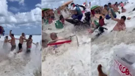 Imagem ilustrativa da notícia Vídeo mostra pessoas sendo arrastadas por forte onda no RJ