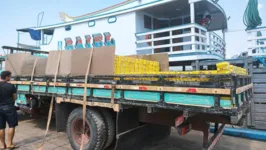 Cervejas apreendidas pela Sefa em Óbidos, no Baixo Amazonas.