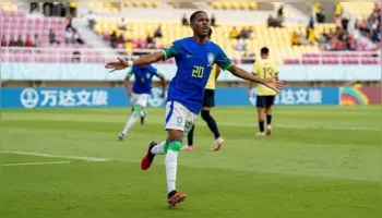 Imagem ilustrativa da notícia Estevão brilha, Brasil bate Equador e avança na Copa Sub-17