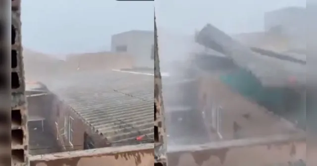 Imagem ilustrativa da notícia Vídeo: temporal deixa casa completamente destelhada em SP