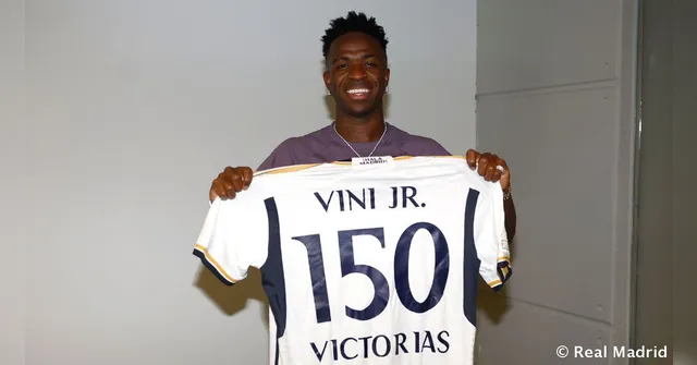 Imagem ilustrativa da notícia Vini Jr. chega às 150 vitórias com a camisa do Real Madrid