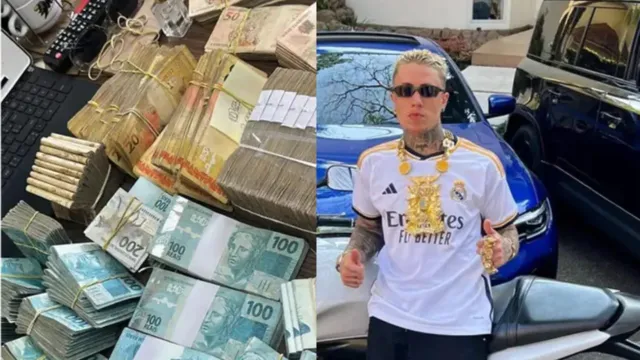 Imagem ilustrativa da notícia MC Daniel ostenta carros de luxo e pilhas de dinheiro