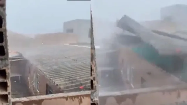Imagem ilustrativa da notícia Vídeo: temporal deixa casa completamente destelhada em SP