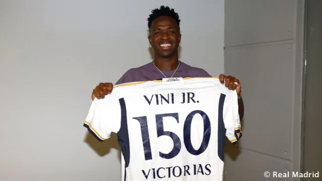 Imagem ilustrativa da notícia Vini Jr. chega às 150 vitórias com a camisa do Real Madrid