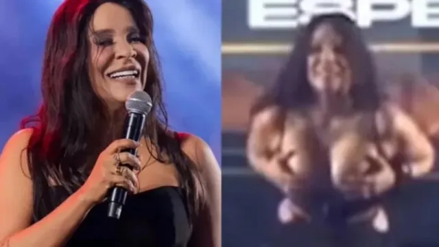 Imagem ilustrativa da notícia Vídeo: vocalista do Calcinha Preta mostra seios em show 