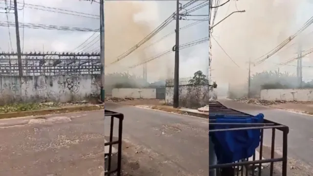 Imagem ilustrativa da notícia Vídeo: incêndio atinge subestação de energia em Belém