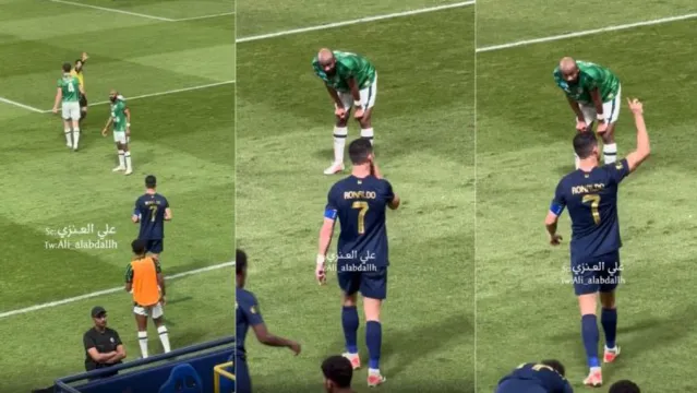 Imagem ilustrativa da notícia Vídeo: CR7 se irrita ao ouvir gritos de "Messi" no Sauditão