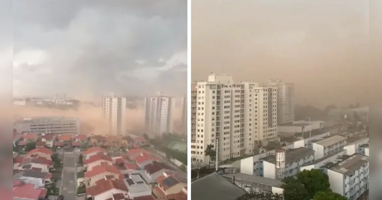Imagem ilustrativa da notícia Vídeo: "tempestade de areia" assusta moradores em Manaus