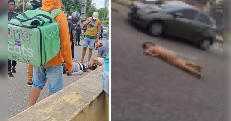 Imagem ilustrativa da notícia Vídeo: mulher nua sofre acidente perto de elevado em Belém