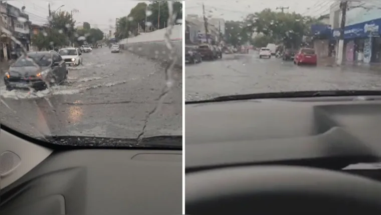 Imagem ilustrativa da notícia Alagou tua rua? Chuva complica trânsito em Belém