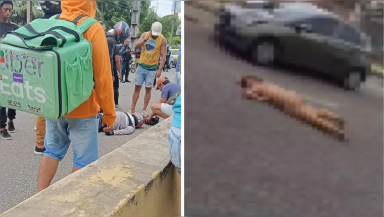 Imagem ilustrativa da notícia Vídeo: mulher nua sofre acidente perto de elevado em Belém