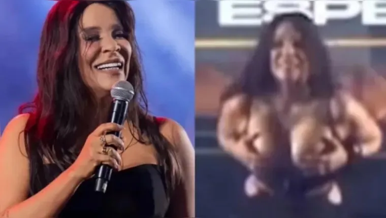 Imagem ilustrativa da notícia Vídeo: vocalista do Calcinha Preta mostra seios em show 