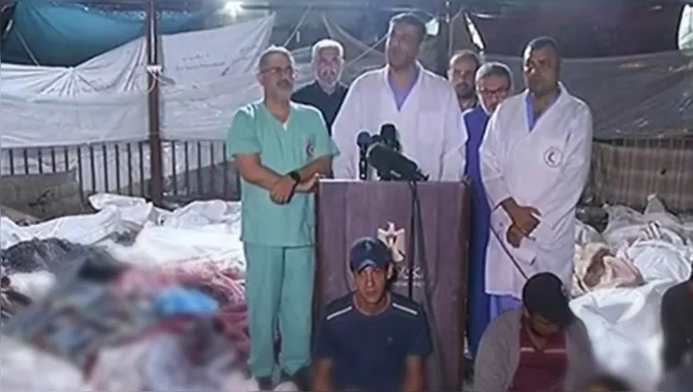 Imagem ilustrativa da notícia Médicos fazem coletiva em meio a corpos na Palestina