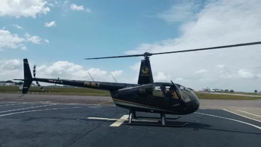 O helicópetero Robinson R44 estava desaparecido desde a última segunda-feira (19), mas fato só foi comunicado às autoridades na terça (20).