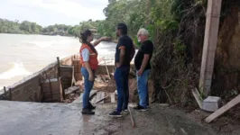 Vistoria foi em área afetada por desabamento de obra