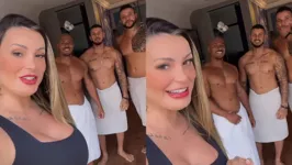 Andressa Urach compartilhou as imagens prévias do sexo grupal, conhecido no mundo pornográfico como gang bang nas redes sociais.