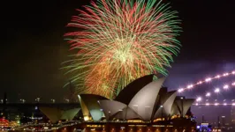 Fogos na festa de Ano Novo em Sidney, Austrália