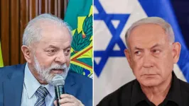 O presidente brasileiro, Luiz Inácio Lula da Silva (PT) e o primeiro-ministro de Israel, Binyamin Netanyahu.