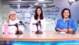 Chef Grace Benitez e 
Jaqueline Leão da Casa de Elna na Amazônia, com a jornalista Haynna Hálex no estúdio da RBA TV.