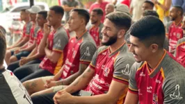 jogadores do Santa Rosa na apresentação oficial do elenco 2024