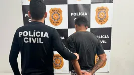 Após ser preso em flagrante, o suspeito foi conduzido à sede policial para os procedimentos cabíveis.