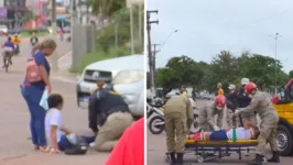 A vítima foi atendida por equipes de resgate do Corpo de Bombeiros