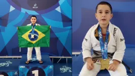 Aos 8 anos, o pequeno Júlio César conquistou a 77ª vitória na carreira no jiu-jítsu mirim.