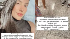 A possível sister compartilhou um desabafo pelas redes sociais.