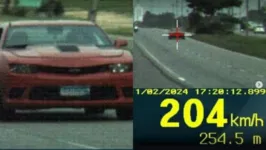 Chevrolet Camaro foi registrado trafegando a 204 km/h na BR-316