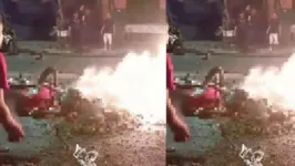 Umas das motociclistas explodiu após a colisão. Duas pessoas morreram.