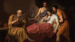 Pintura, retrata uma história específica sobre Alexandre, o Grande, que teria ocorrido por volta do ano 333 a.C.