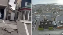 Terremoto destruiu casa, ruas e prédios comerciais